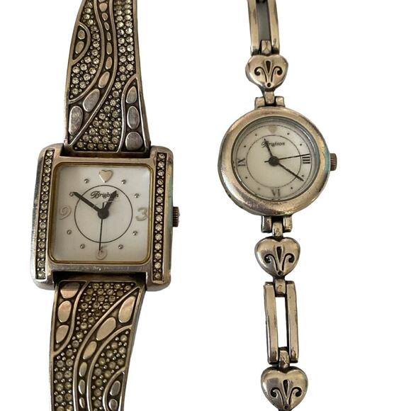 Brighton‎ San Dimas and Pompeii silver etched link watches - Picture 1 of 8